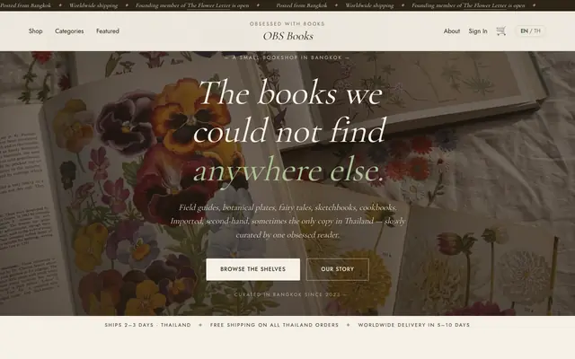 Screenshot of OBS Books - Vintage Illustrated Books