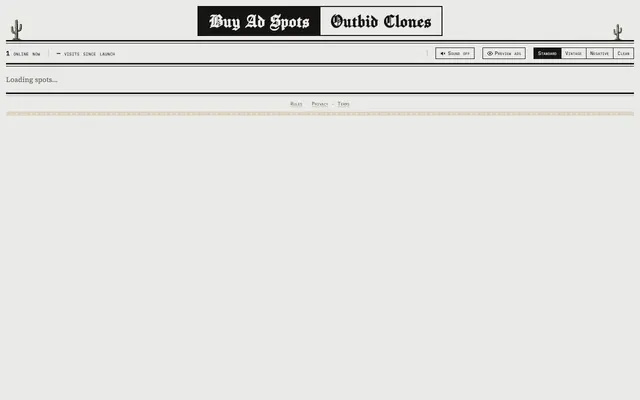 Screenshot of Today's Ad Spots