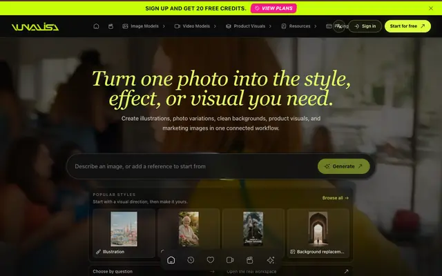 Screenshot of Lunalisa | AI Image Generator