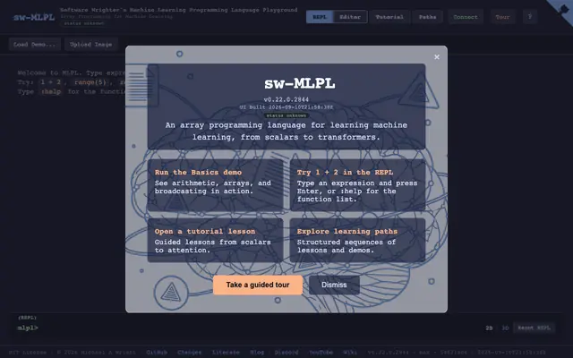 Screenshot of MLPL — Array Programming Language for ML