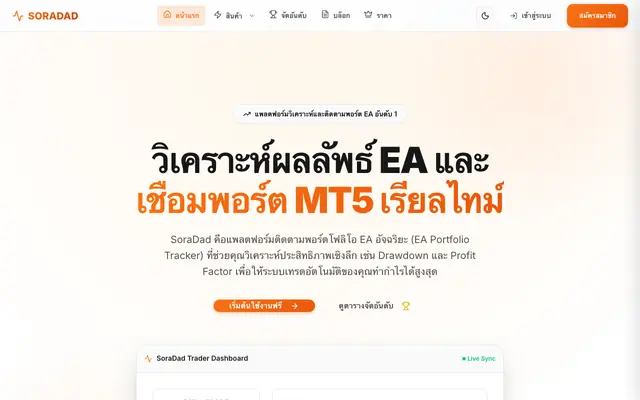 Screenshot of SoraDad - EA Trading Performance Tracker