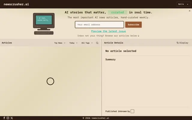 Screenshot of newscrusher.ai