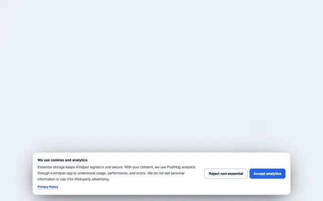 Screenshot of Kindpair | AI Companion Experience