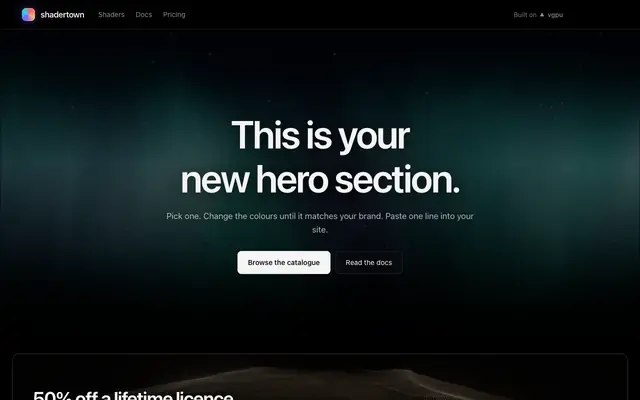 Screenshot of shadertown | WebGPU shaders for real web apps