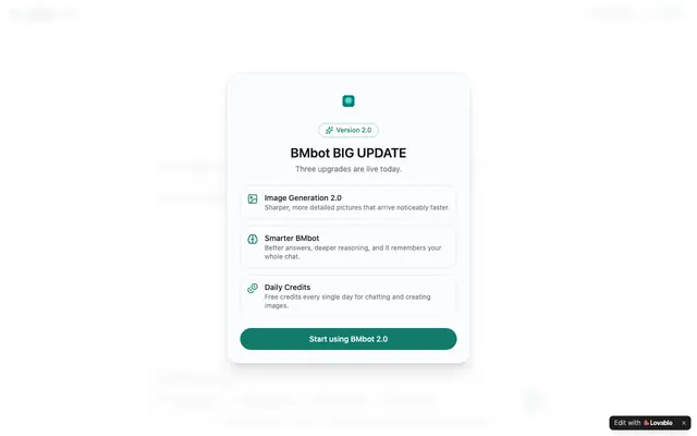 Screenshot of BMbot — AI Assistant with Thinking Mode