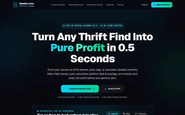 Screenshot of Spadas AI — Reseller Inventory & Analytics