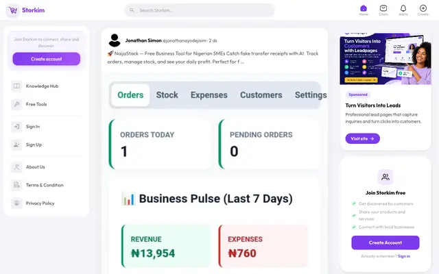 Screenshot of Storkim - Connect, Share & Discover Amazing Content