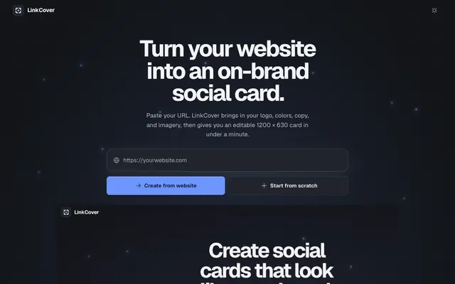 Screenshot of LinkCover — Free Open Graph Image Generator
