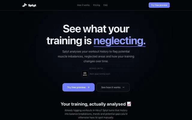 Screenshot of Splyt - See what your training is neglecting