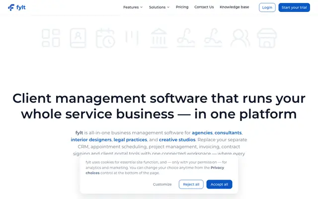 Screenshot of fylt — Connected Client Operations Workspace for Service Businesses & Agencies
