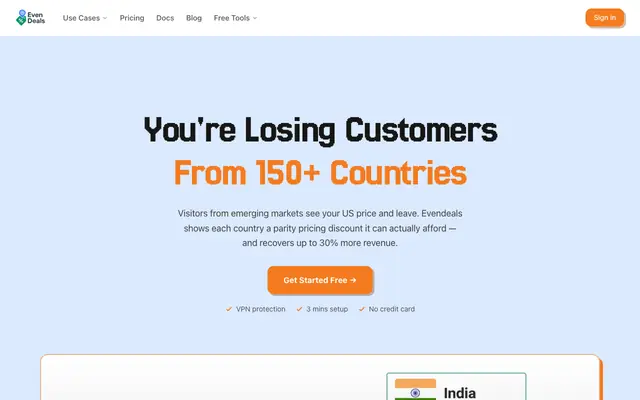 Screenshot of Parity Pricing Tool for SaaS & Digital Products | Evendeals