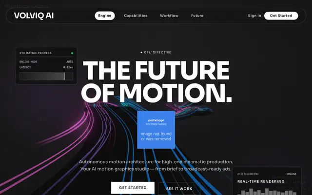 Screenshot of VOLVIQ AI - THE FUTURE OF MOTION