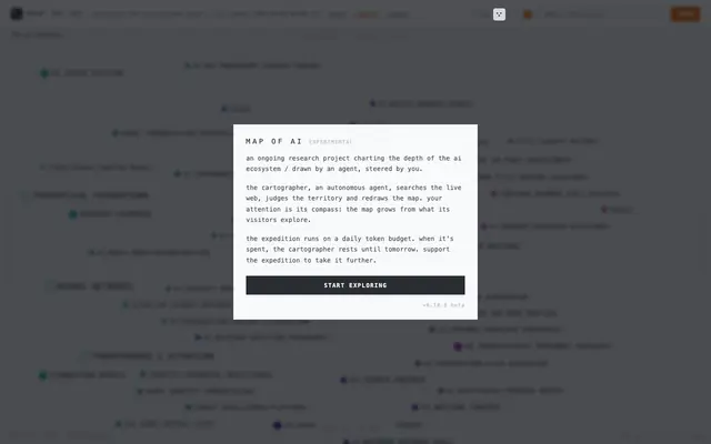 Screenshot of map of ai
