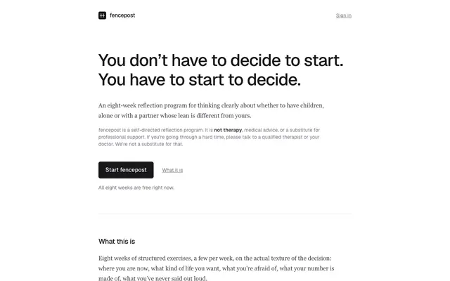 Screenshot of fencepost · thinking about having children