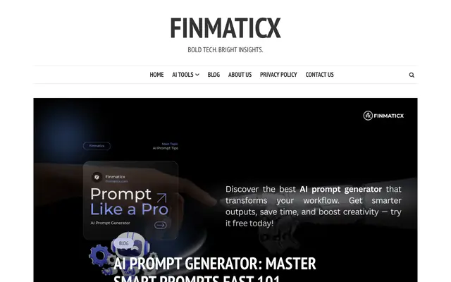 Screenshot of AI Prompt Generator - Finmaticx