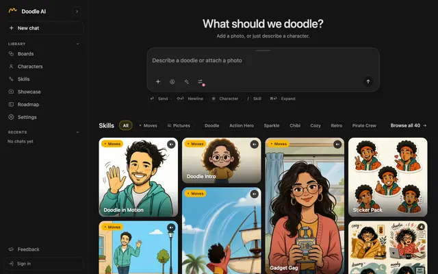 Screenshot of Doodle AI — AI Doodle Avatar Generator from Your Photo