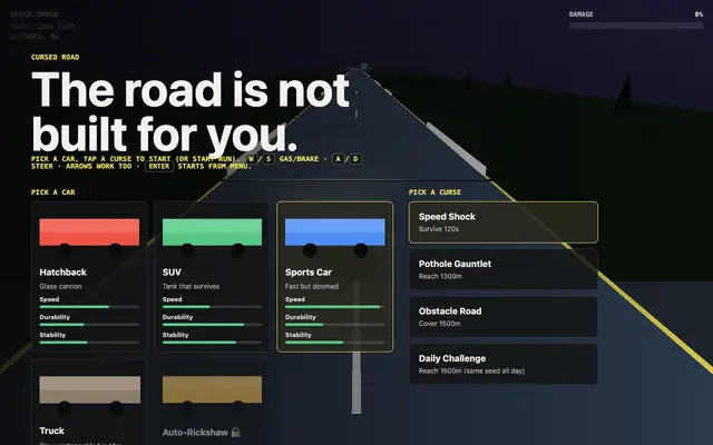 Screenshot of Cursed Road