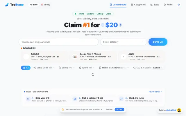 Screenshot of TopBump — Compete for the Top