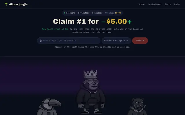 Screenshot of Silicon Jungle — Outbid or Bow
