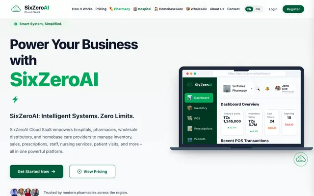 Screenshot of SixZeroAI | Healthcare Cloud SaaS