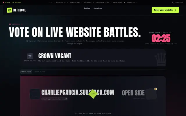 Screenshot of Dethrone League