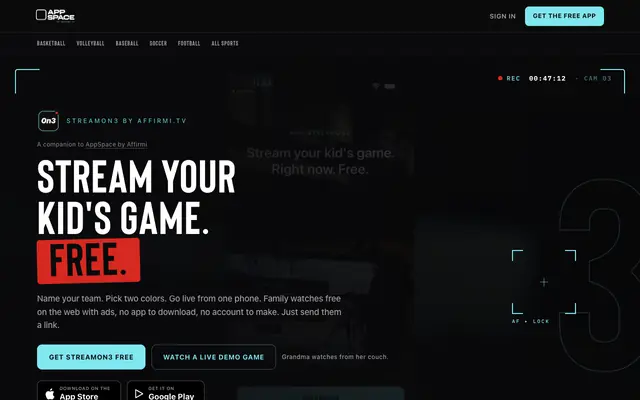 Screenshot of Stream Youth Basketball & Volleyball Free From Your Phone | StreamOn3