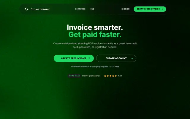 Screenshot of SmartInvoice - Professional Invoice Management