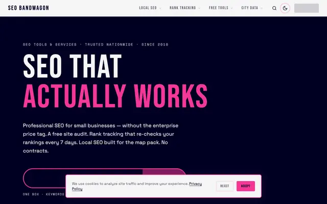 Screenshot of SEO Services That Actually Work | SEO Bandwagon