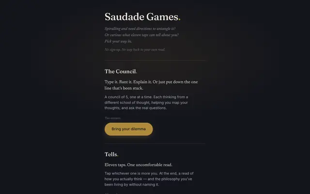 Screenshot of Saudade Games