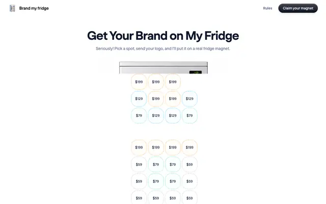 Screenshot of Brand my Fridge | Put Your Brand on a Real Office Fridge