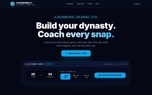 Screenshot of Touchdown GM — Ultimate NFL Football Manager & Franchise Dynasty