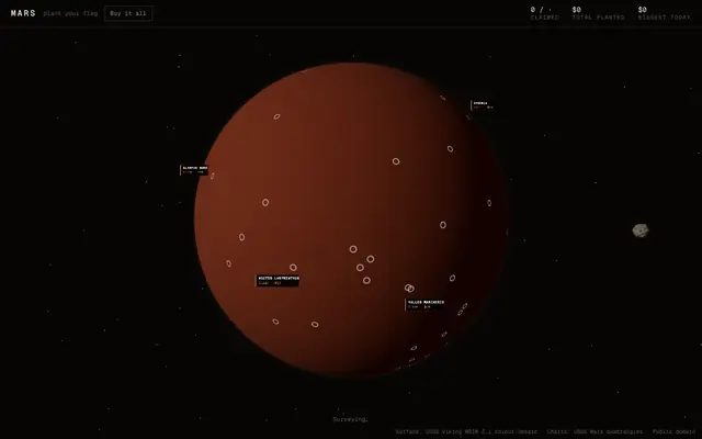 Screenshot of MARS · plant your flag