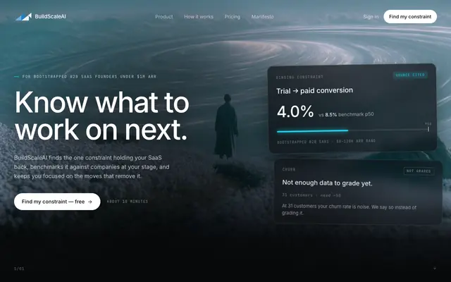 Screenshot of BuildScaleAI - Growth Intelligence for B2B Tech Teams