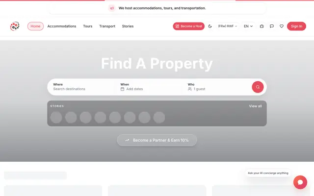 Screenshot of Merry 360 Experiences — Stays, Tours & Transport