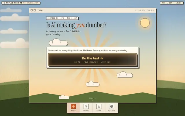 Screenshot of Unplug From AI