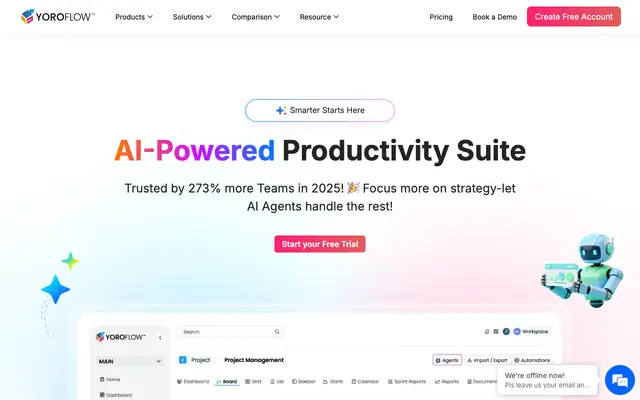 Screenshot of AI-Powered Productivity Suite - Yoroflow™