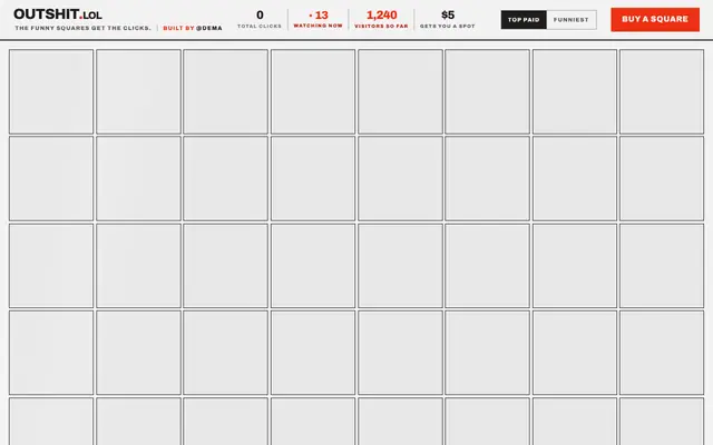 Screenshot of Outshit.lol — pay more, sit higher