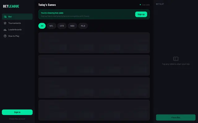 Screenshot of BetLeague