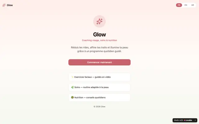 Screenshot of Glow — Coaching visage, soins & nutrition