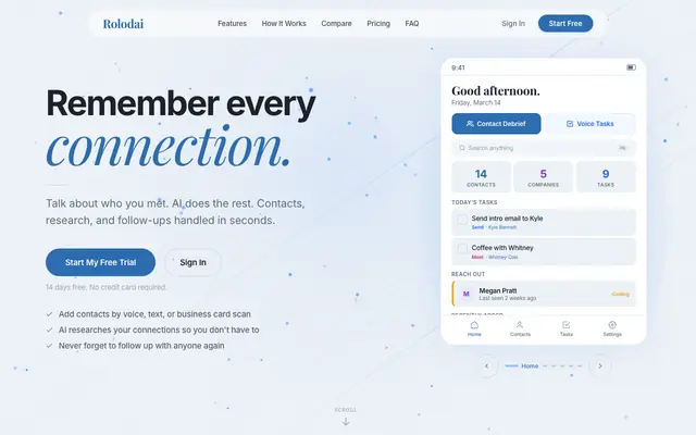 Screenshot of Rolodai: Never Forget Anyone You Meet