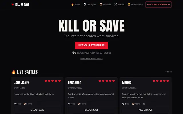 Screenshot of Kill or Save
