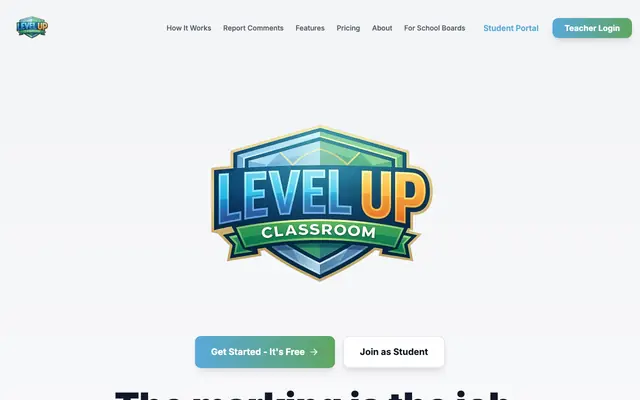 Screenshot of Level Up Classroom — Gamified LMS & Google Classroom Alternative