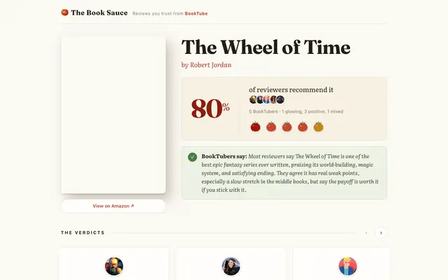 Screenshot of The Wheel of Time Reviews — 80% on BookTube | The Book Sauce