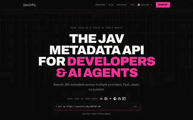 Screenshot of JAV Metadata Search API — Multi-Provider | javinfo