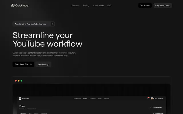 Screenshot of QuickTube