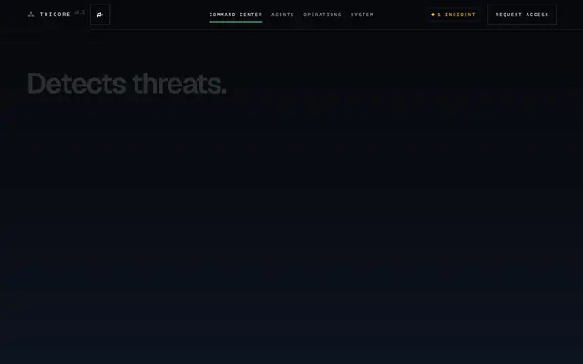 Screenshot of TRICORE — Command Center