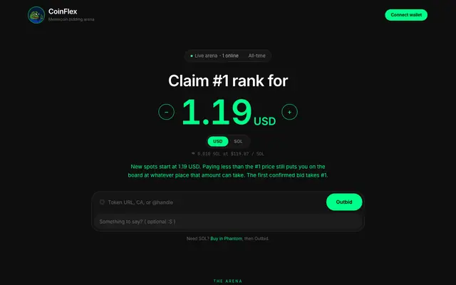 Screenshot of CoinFlex