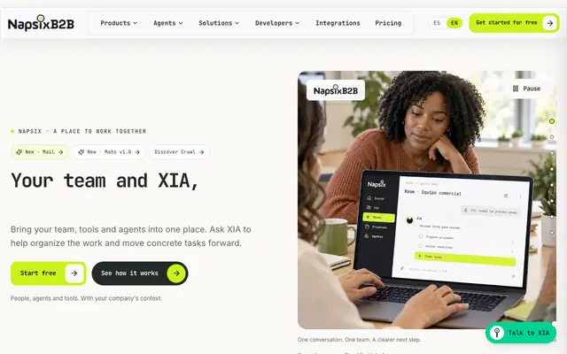 Screenshot of NapsixB2B — Plataforma agéntica B2B para empresas globales | NapsixB2B