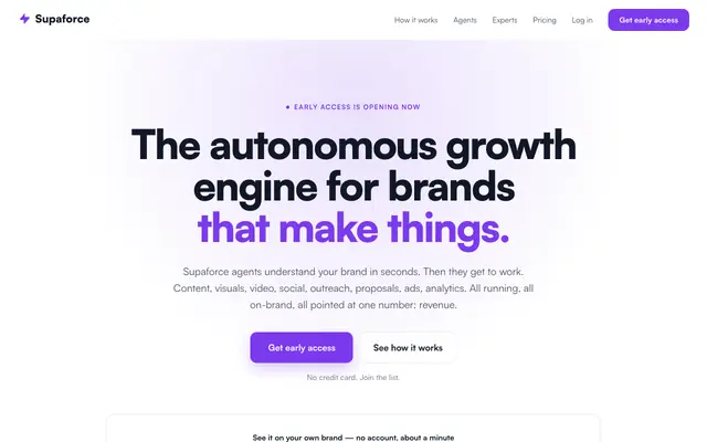Screenshot of Supaforce — Your AI Go-to-Market Team
