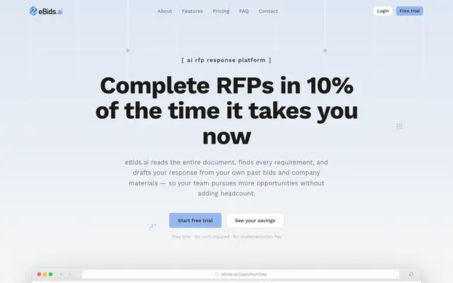 Screenshot of eBids